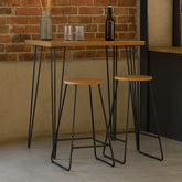 Scaun de bar din bambus si otel Loft Wenko